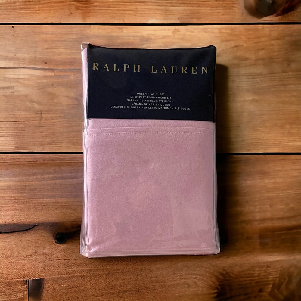Ralph Lauren Luxury Oxford Pink Queen Flat Sheet New
